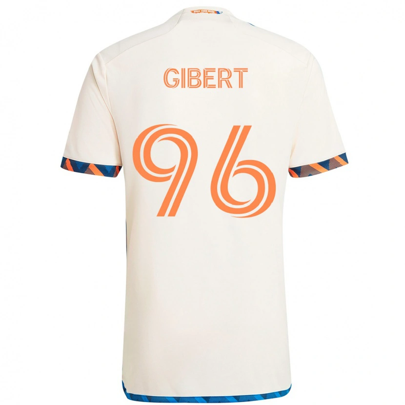 Danxen Kinderen Gaël Gibert #96 Wit Blauw Oranje Uitshirt Uittenue 2025/26 T-Shirt