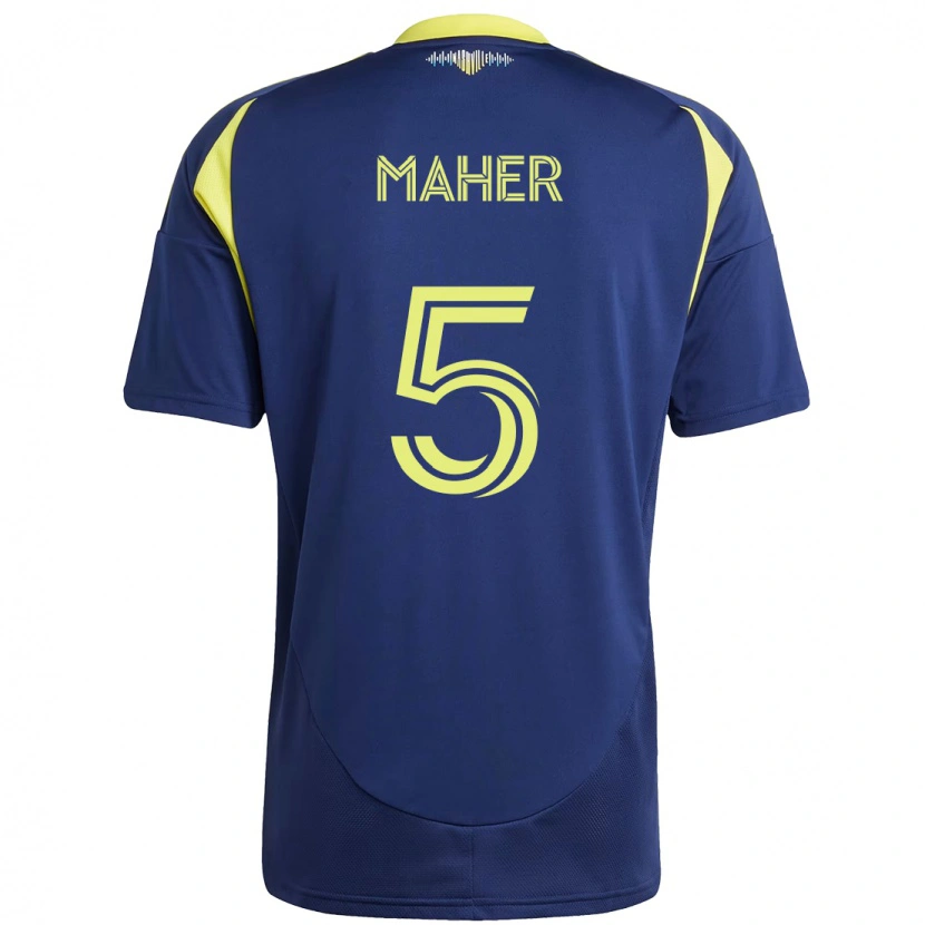Danxen Kinderen Jack Maher #5 Marineblauw Geel Uitshirt Uittenue 2025/26 T-Shirt