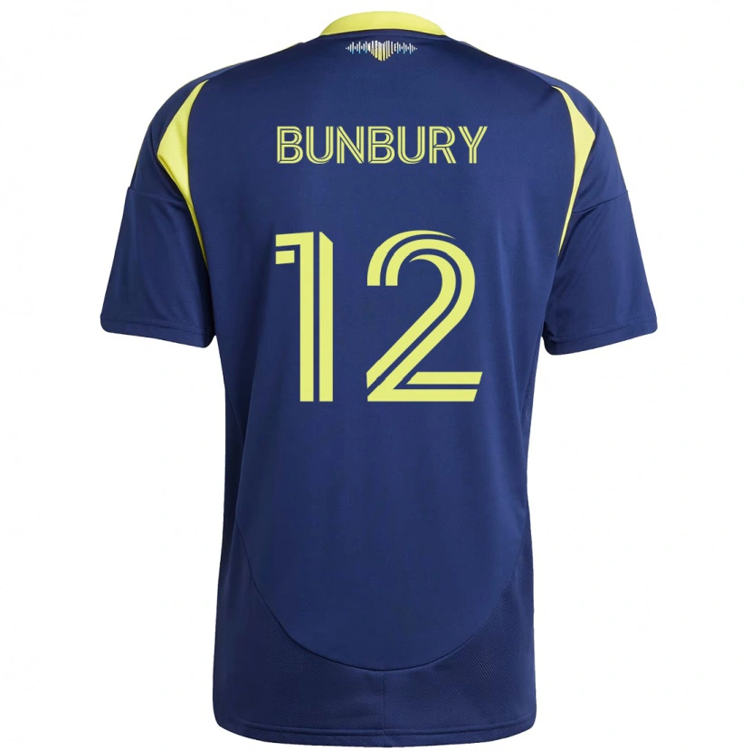 Danxen Kinderen Teal Bunbury #12 Marineblauw Geel Uitshirt Uittenue 2025/26 T-Shirt