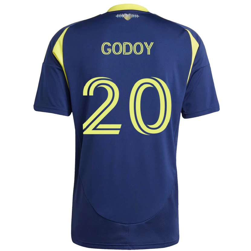Danxen Kinderen Aníbal Godoy #20 Marineblauw Geel Uitshirt Uittenue 2025/26 T-Shirt