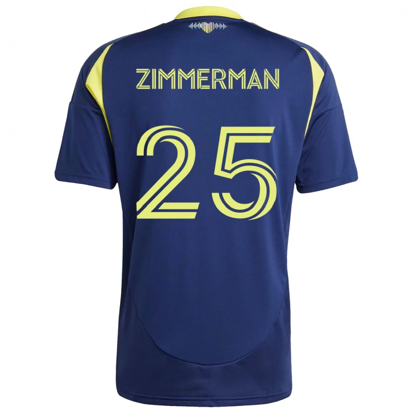 Danxen Kinderen Walker Zimmerman #25 Marineblauw Geel Uitshirt Uittenue 2025/26 T-Shirt