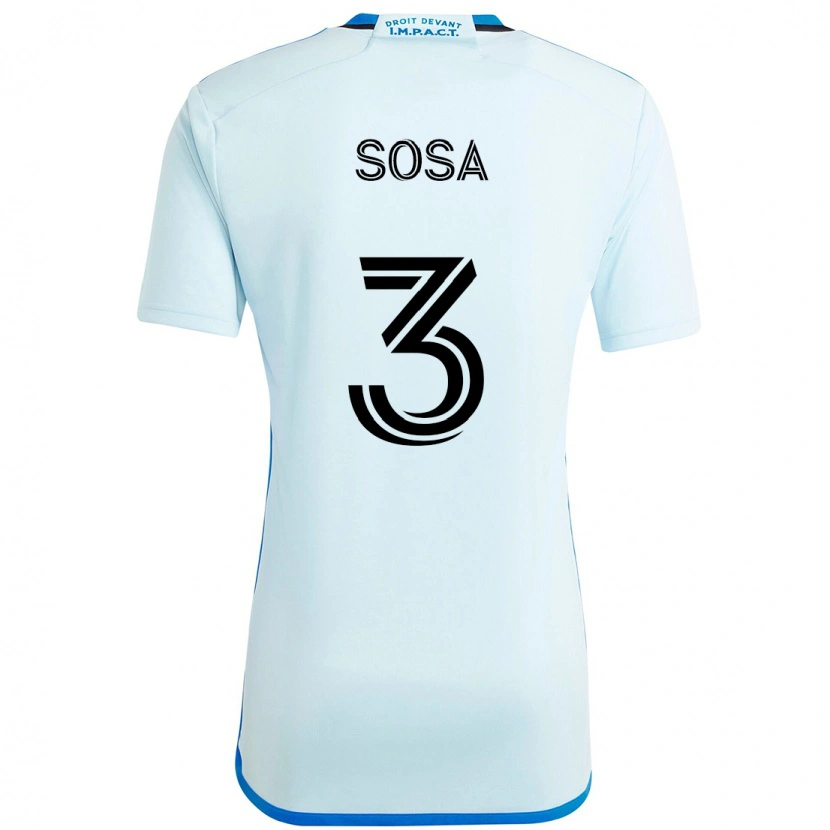 Danxen Kinderen Joaquín Sosa #3 Hemelsblauw Donkerblauw Uitshirt Uittenue 2025/26 T-Shirt