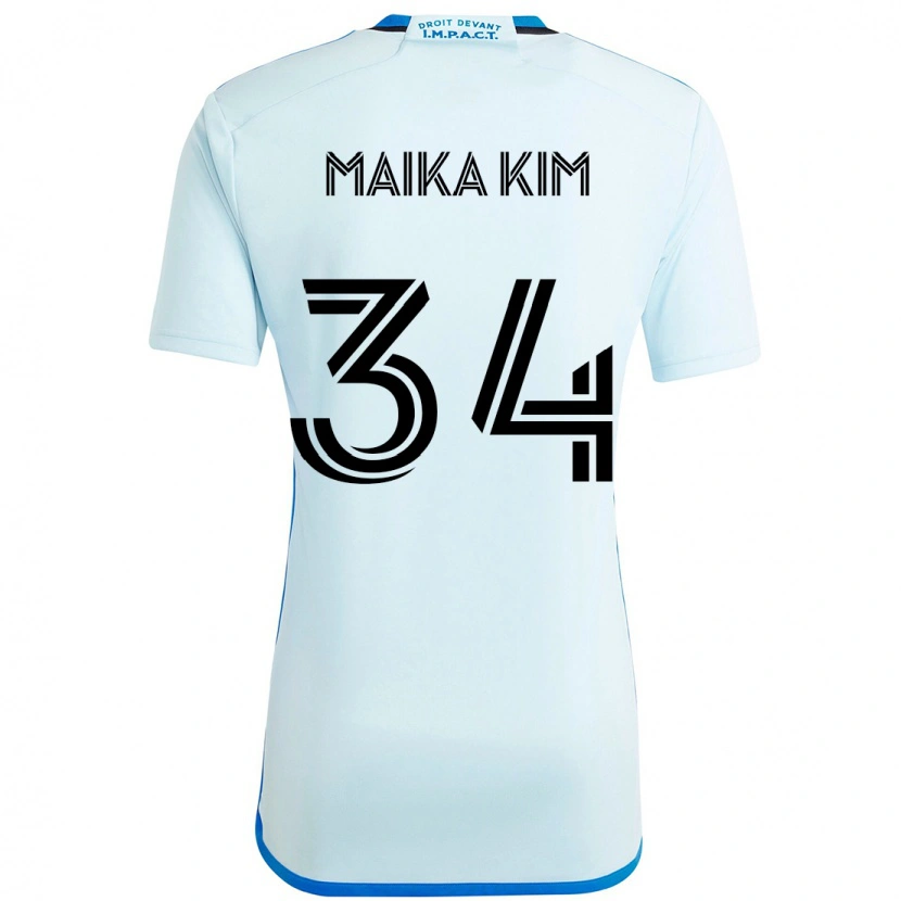 Danxen Kinderen Guerrier Maika Kim #34 Hemelsblauw Donkerblauw Uitshirt Uittenue 2025/26 T-Shirt