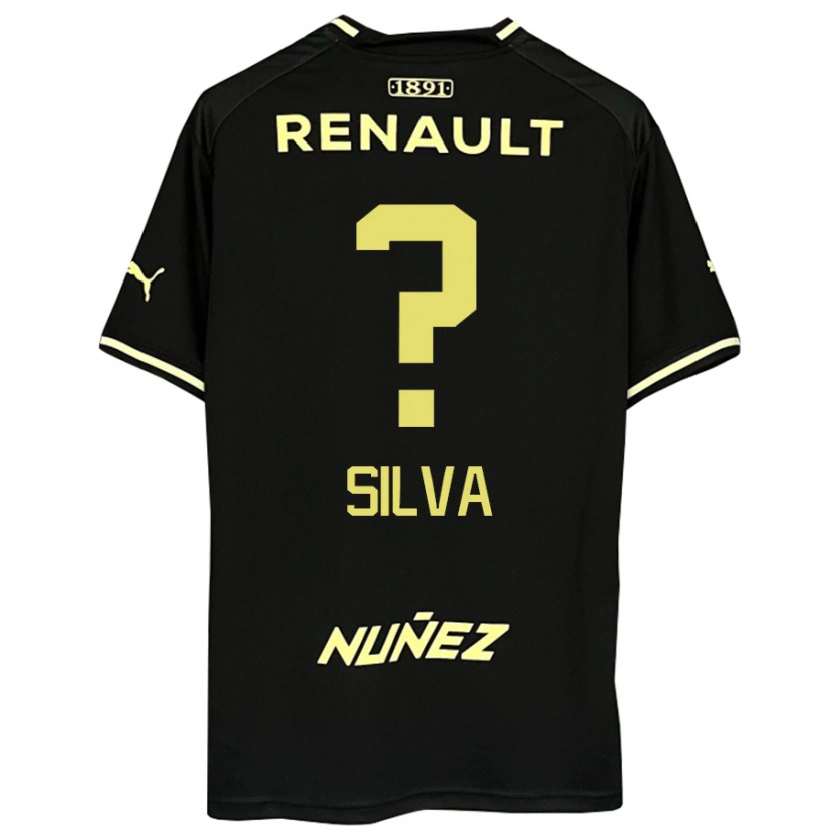 Danxen Kinderen Gastón Silva #0 Zwart Geel Uitshirt Uittenue 2025/26 T-Shirt