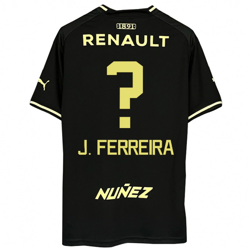 Danxen Kinderen Joaquín Ferreira #0 Zwart Geel Uitshirt Uittenue 2025/26 T-Shirt
