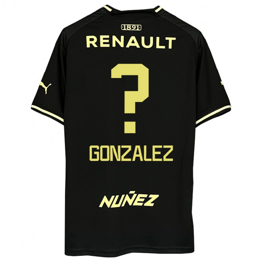 Danxen Kinderen Franco González #0 Zwart Geel Uitshirt Uittenue 2025/26 T-Shirt