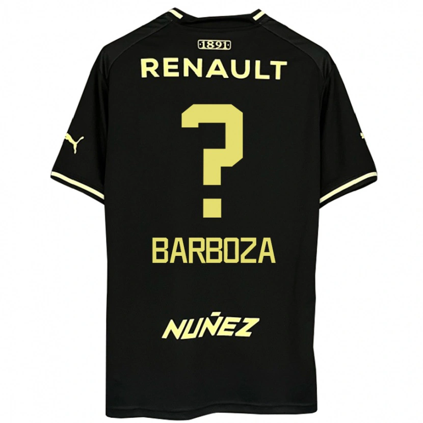 Danxen Kinderen Brian Barboza #0 Zwart Geel Uitshirt Uittenue 2025/26 T-Shirt