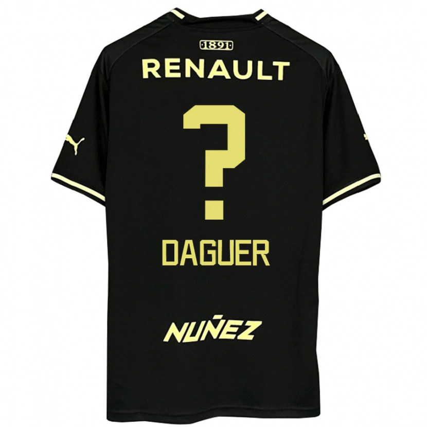 Danxen Kinderen Julio Daguer #0 Zwart Geel Uitshirt Uittenue 2025/26 T-Shirt