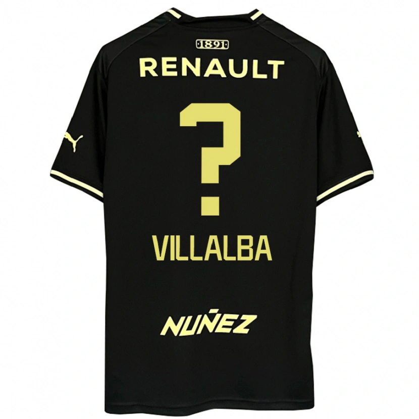 Danxen Kinderen Héctor Villalba #0 Zwart Geel Uitshirt Uittenue 2025/26 T-Shirt