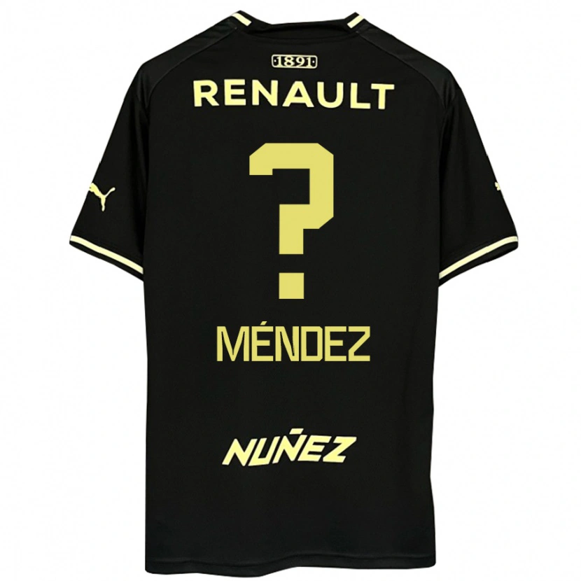 Danxen Kinderen Diego Méndez #0 Zwart Geel Uitshirt Uittenue 2025/26 T-Shirt