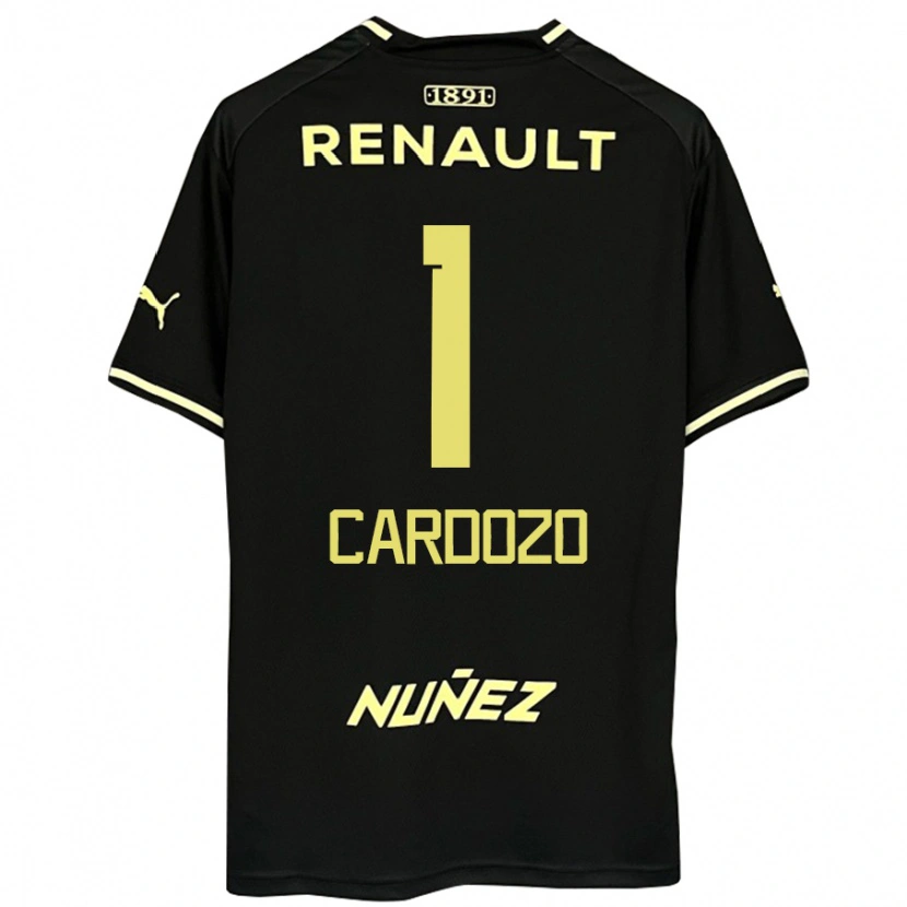 Danxen Kinderen Thiago Cardozo #1 Zwart Geel Uitshirt Uittenue 2025/26 T-Shirt