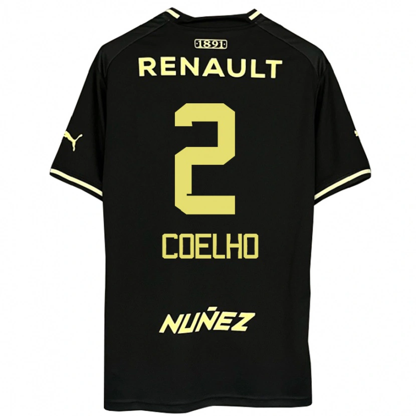 Danxen Kinderen Léo Coelho #2 Zwart Geel Uitshirt Uittenue 2025/26 T-Shirt