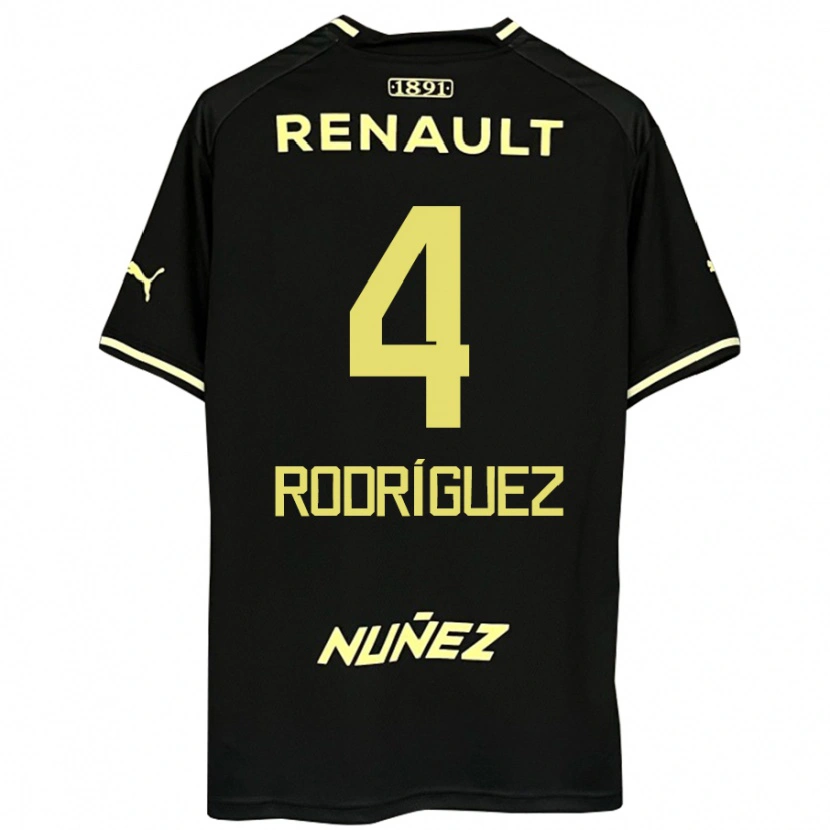 Danxen Kinderen Guzmán Rodríguez #4 Zwart Geel Uitshirt Uittenue 2025/26 T-Shirt