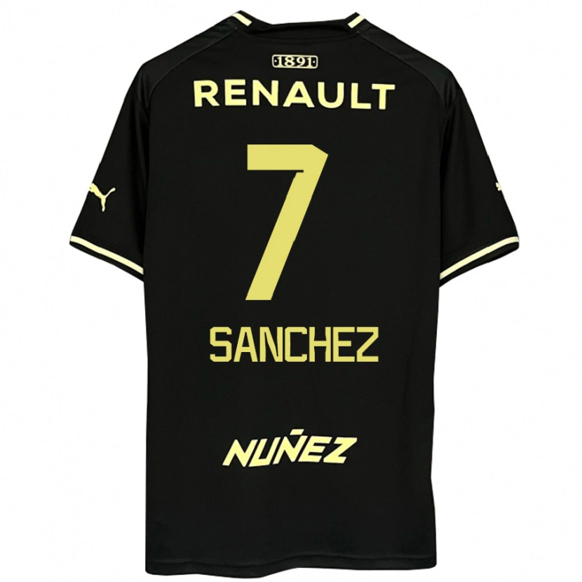 Danxen Kinderen Carlos Sánchez #7 Zwart Geel Uitshirt Uittenue 2025/26 T-Shirt