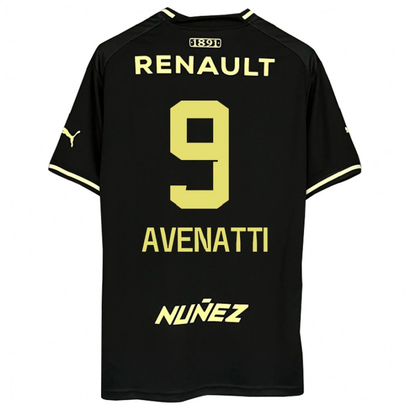 Danxen Kinderen Felipe Avenatti #9 Zwart Geel Uitshirt Uittenue 2025/26 T-Shirt
