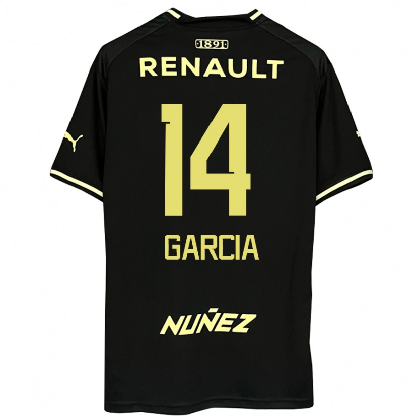 Danxen Kinderen Damián García #14 Zwart Geel Uitshirt Uittenue 2025/26 T-Shirt