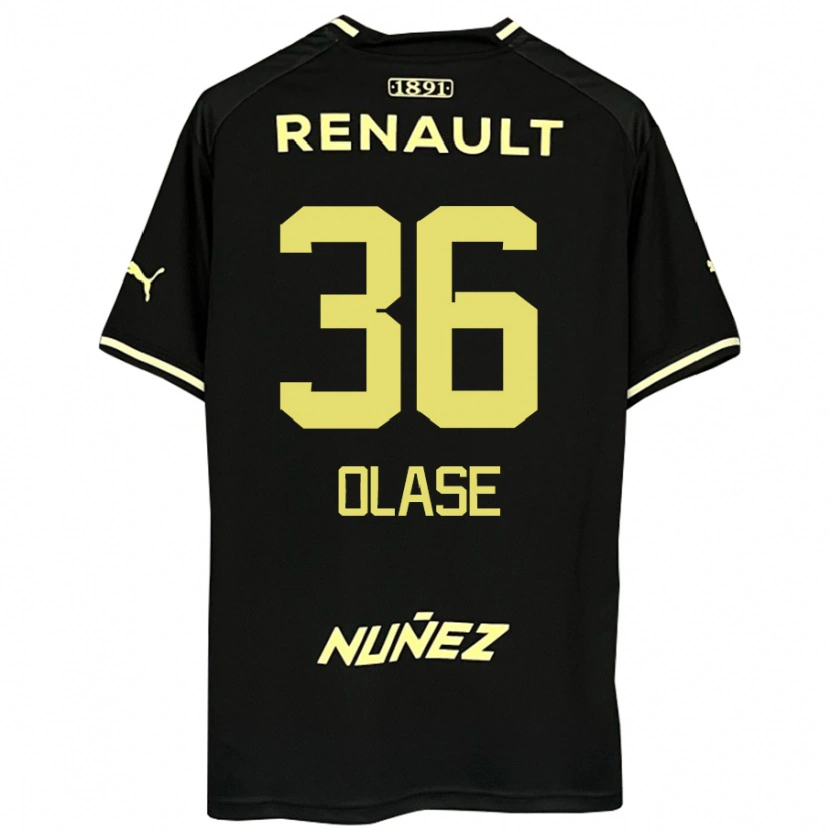 Danxen Kinderen Tomás Olase #36 Zwart Geel Uitshirt Uittenue 2025/26 T-Shirt