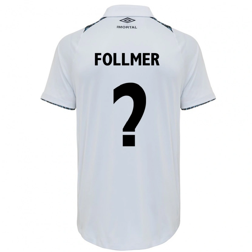 Danxen Kinderen Luan Follmer #0 Wit Blauw Uitshirt Uittenue 2025/26 T-Shirt
