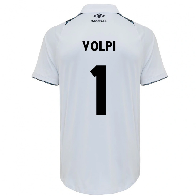 Danxen Kinderen Tiago Volpi #1 Wit Blauw Uitshirt Uittenue 2025/26 T-Shirt