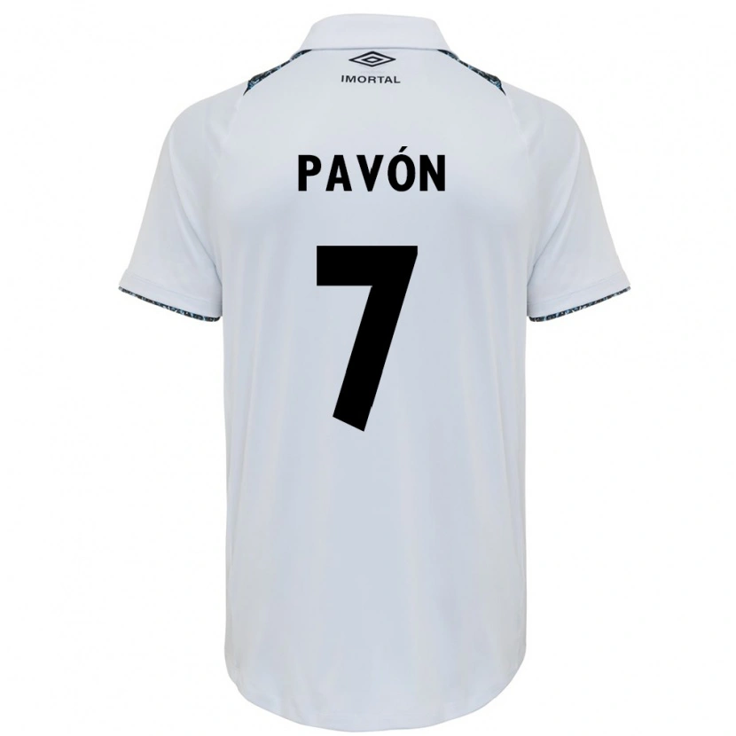 Danxen Kinderen Cristian Pavón #7 Wit Blauw Uitshirt Uittenue 2025/26 T-Shirt