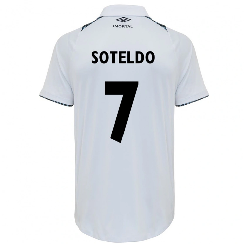 Danxen Kinderen Yeferson Soteldo #7 Wit Blauw Uitshirt Uittenue 2025/26 T-Shirt