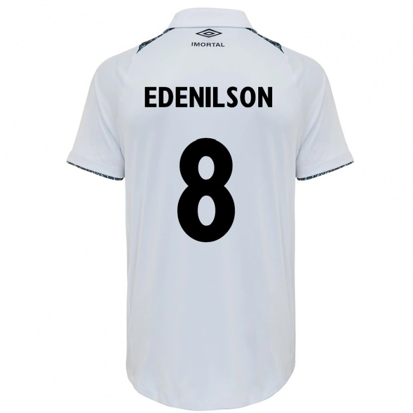 Danxen Kinderen Edenilson #8 Wit Blauw Uitshirt Uittenue 2025/26 T-Shirt