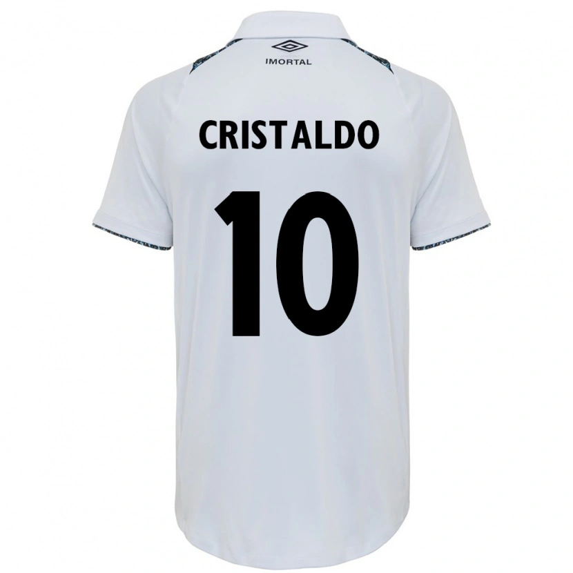 Danxen Kinderen Franco Cristaldo #10 Wit Blauw Uitshirt Uittenue 2025/26 T-Shirt