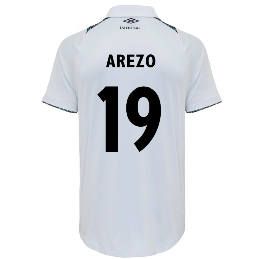 Danxen Kinderen Matías Arezo #19 Wit Blauw Uitshirt Uittenue 2025/26 T-Shirt