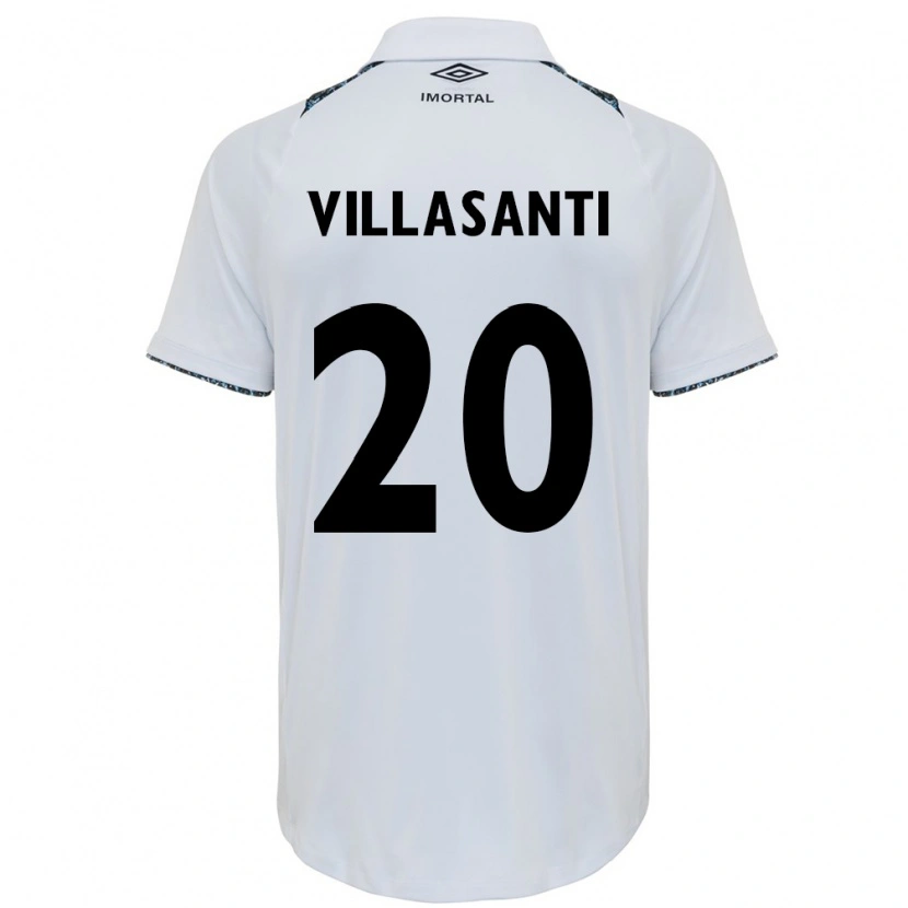Danxen Kinderen Mathías Villasanti #20 Wit Blauw Uitshirt Uittenue 2025/26 T-Shirt