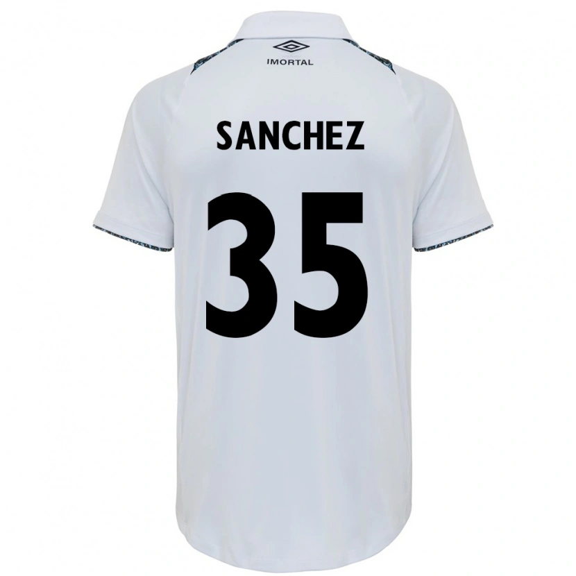 Danxen Kinderen Lari Sanchez #35 Wit Blauw Uitshirt Uittenue 2025/26 T-Shirt