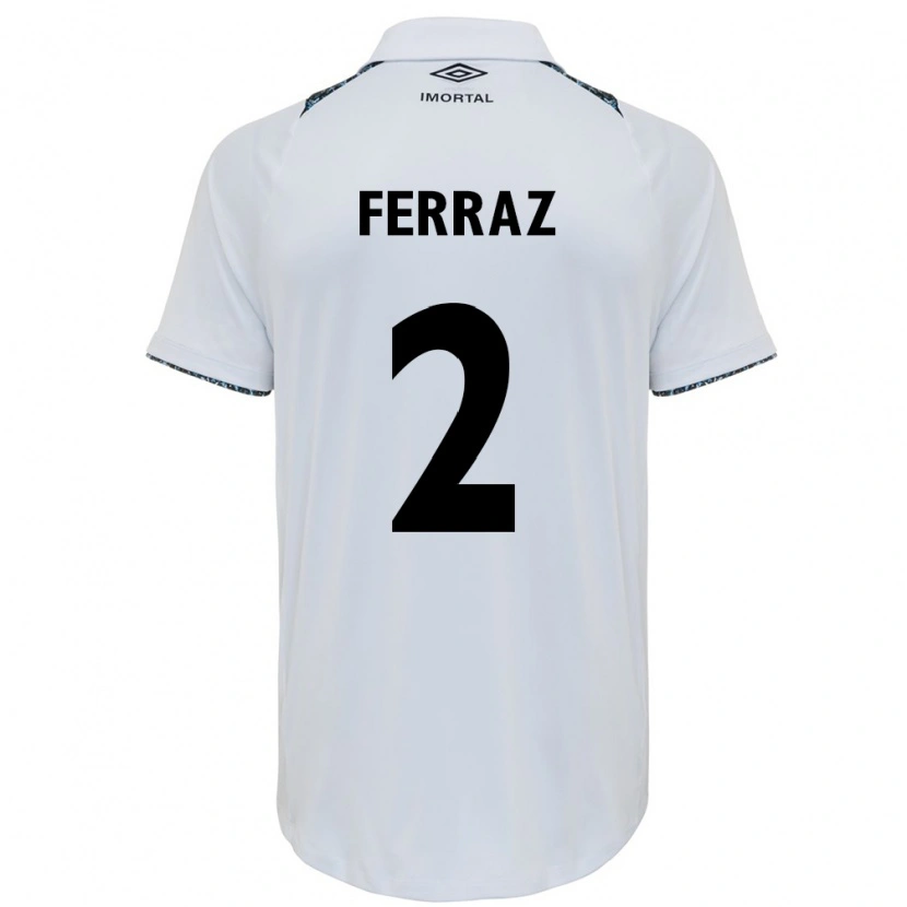 Danxen Kinderen Victor Ferraz #2 Wit Blauw Uitshirt Uittenue 2025/26 T-Shirt