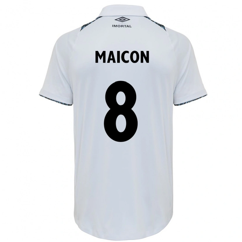 Danxen Kinderen Maicon #8 Wit Blauw Uitshirt Uittenue 2025/26 T-Shirt