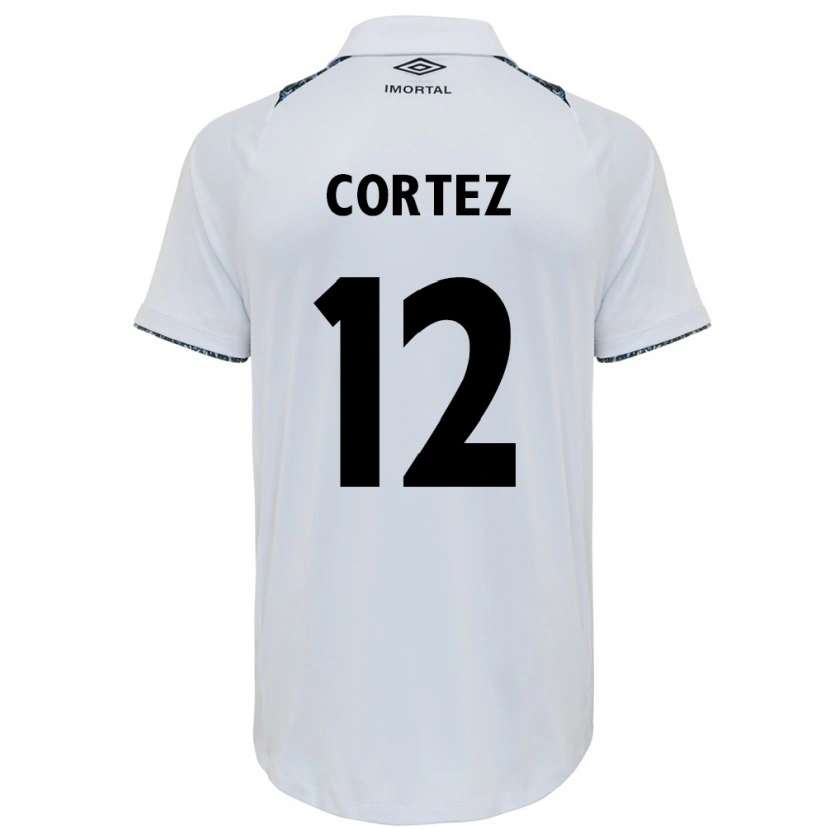 Danxen Kinderen Bruno Cortez #12 Wit Blauw Uitshirt Uittenue 2025/26 T-Shirt