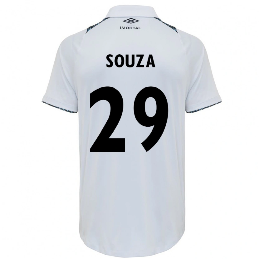 Danxen Kinderen Diego Souza #29 Wit Blauw Uitshirt Uittenue 2025/26 T-Shirt
