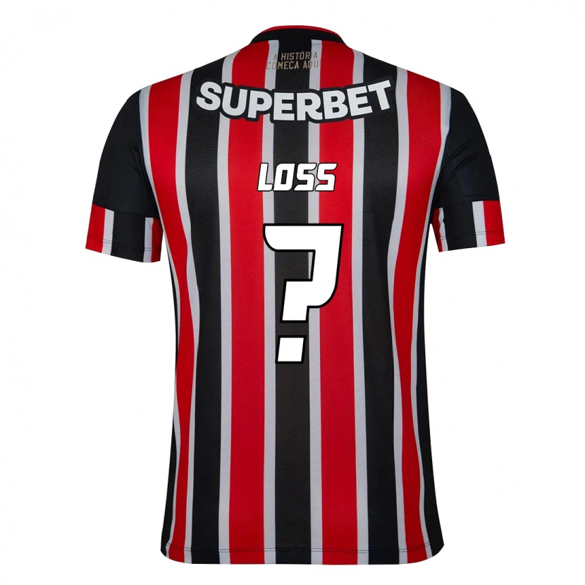 Danxen Kinderen Lucas Loss #0 Zwart Rood Uitshirt Uittenue 2025/26 T-Shirt
