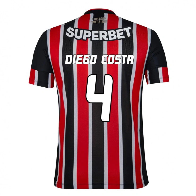 Danxen Kinderen Diego Costa #4 Zwart Rood Uitshirt Uittenue 2025/26 T-Shirt