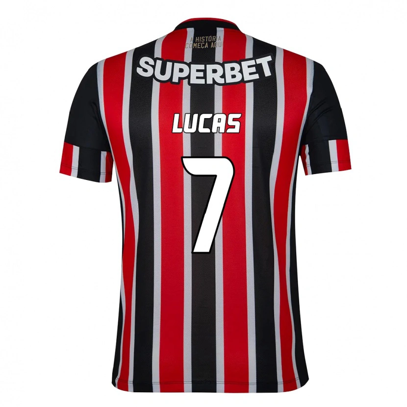 Danxen Kinderen Lucas Moura #7 Zwart Rood Uitshirt Uittenue 2025/26 T-Shirt