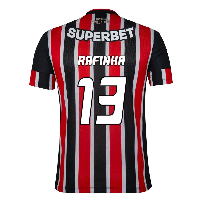 Danxen Kinderen Rafinha #13 Zwart Rood Uitshirt Uittenue 2025/26 T-Shirt