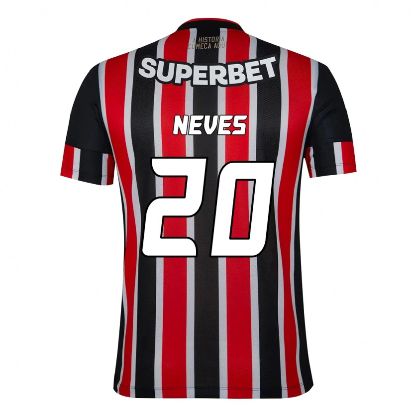 Danxen Kinderen Gabriel Neves #20 Zwart Rood Uitshirt Uittenue 2025/26 T-Shirt