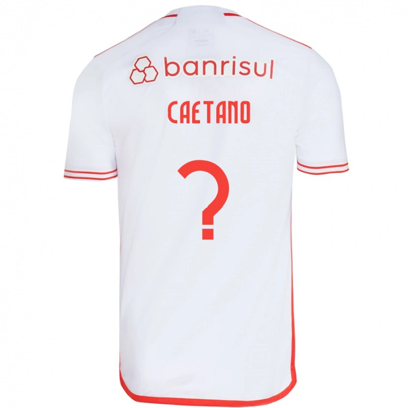 Danxen Kinderen Caetano #0 Wit Rood Uitshirt Uittenue 2025/26 T-Shirt