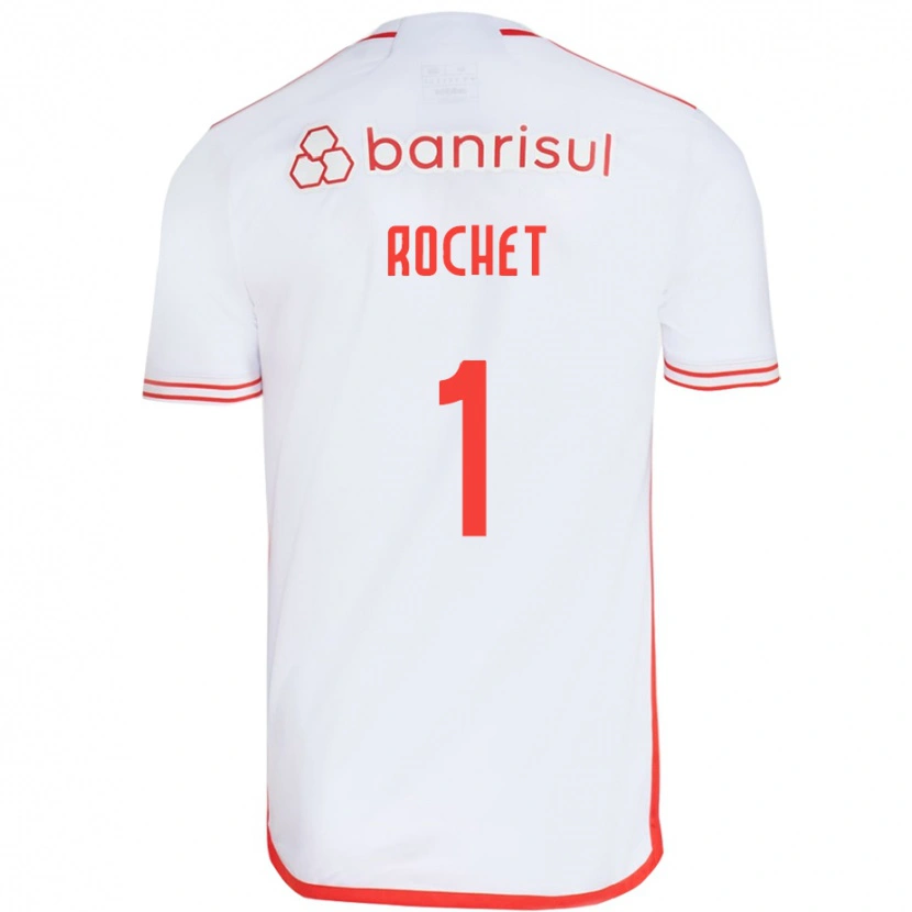 Danxen Kinderen Sergio Rochet #1 Wit Rood Uitshirt Uittenue 2025/26 T-Shirt