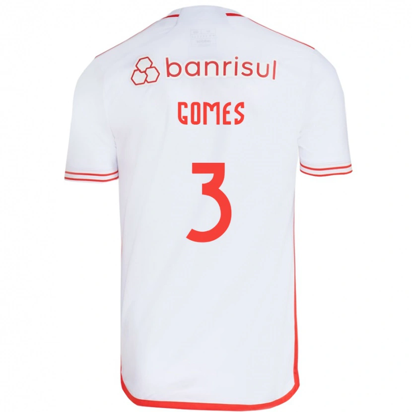 Danxen Kinderen Igor Gomes #3 Wit Rood Uitshirt Uittenue 2025/26 T-Shirt