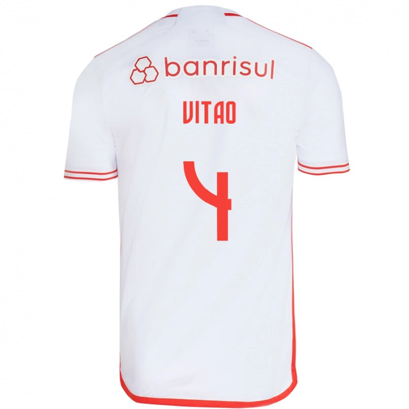 Danxen Kinderen Vitão #4 Wit Rood Uitshirt Uittenue 2025/26 T-Shirt