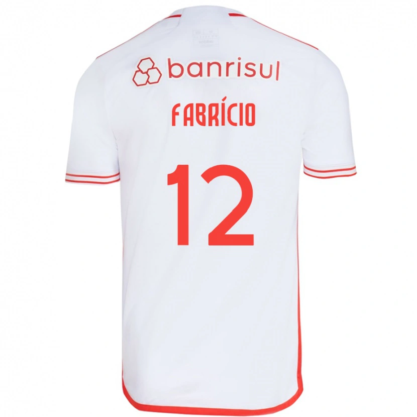 Danxen Kinderen Fabrício #12 Wit Rood Uitshirt Uittenue 2025/26 T-Shirt
