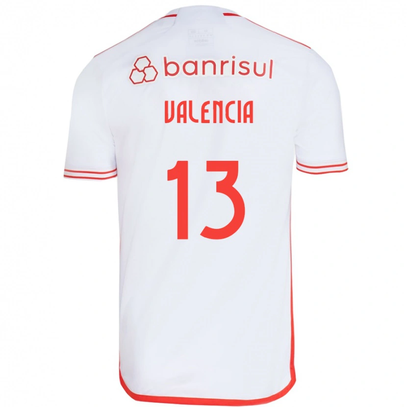 Danxen Kinderen Enner Valencia #13 Wit Rood Uitshirt Uittenue 2025/26 T-Shirt