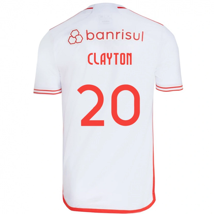Danxen Kinderen Clayton #20 Wit Rood Uitshirt Uittenue 2025/26 T-Shirt