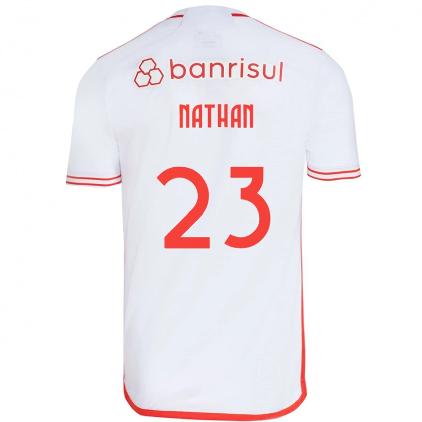 Danxen Kinderen Nathan #23 Wit Rood Uitshirt Uittenue 2025/26 T-Shirt