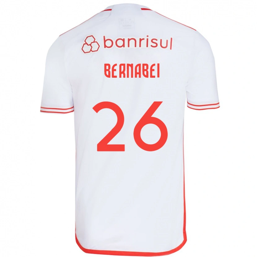 Danxen Kinderen Alexandro Bernabei #26 Wit Rood Uitshirt Uittenue 2025/26 T-Shirt