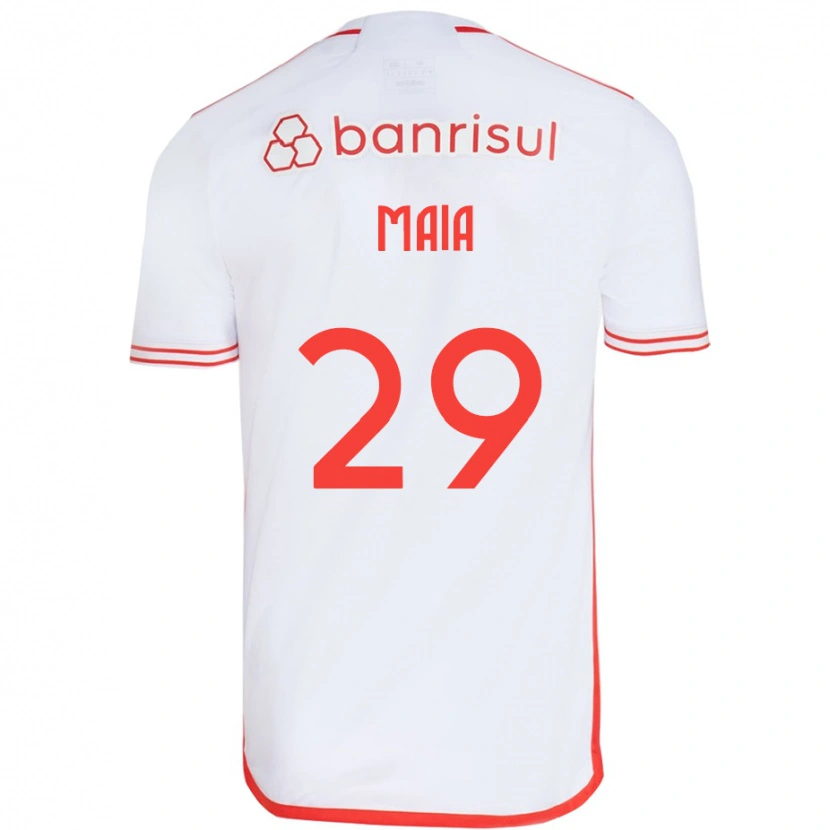 Danxen Kinderen Thiago Maia #29 Wit Rood Uitshirt Uittenue 2025/26 T-Shirt