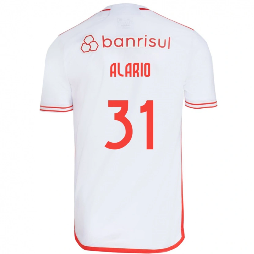 Danxen Kinderen Lucas Alario #31 Wit Rood Uitshirt Uittenue 2025/26 T-Shirt
